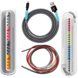 1.5 Meter 2pcs Charging Cable Winder / Spiral Charger Cable Protector (8 Pieces) Cable Protector  (Multicolor)